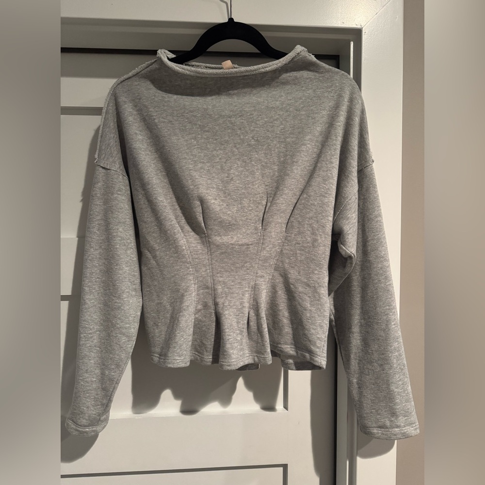 Pilcro Gray Peplum Sweatshirt ~ Anthropologie